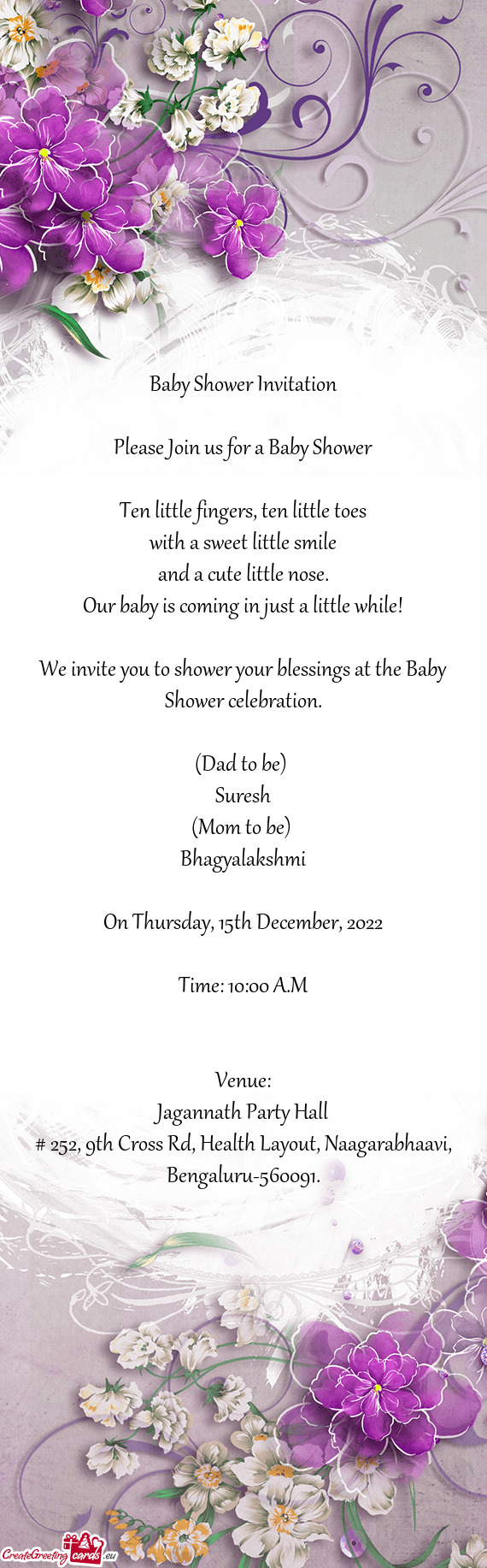 We invite you to shower your blessings at the Baby Shower celebration