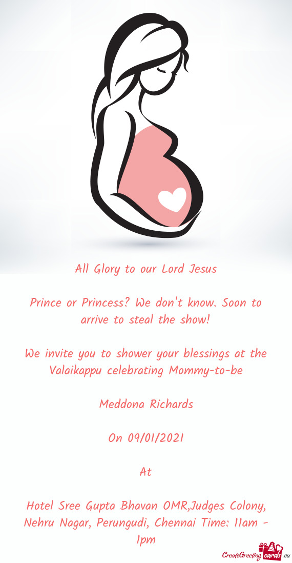 We invite you to shower your blessings at the Valaikappu celebrating Mommy-to-be