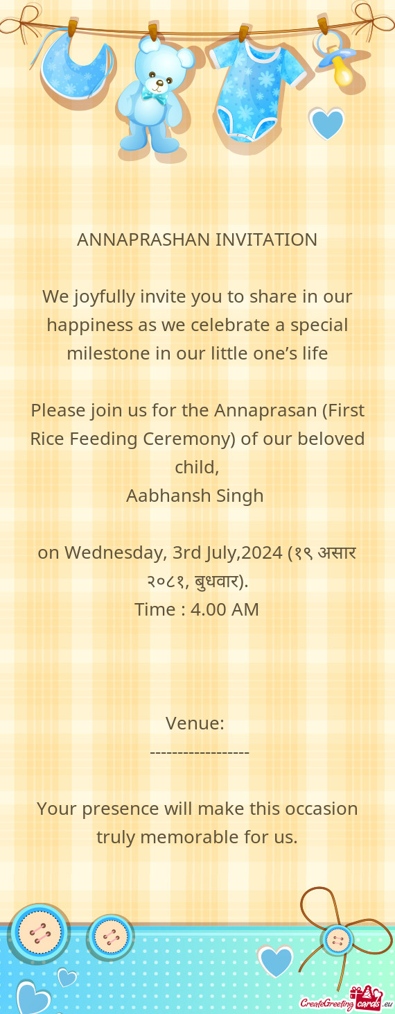 We joyfully invite you to share in our happiness as we celebrate a special milestone in our little o