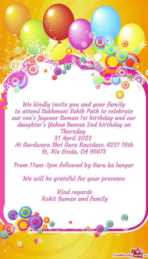 We kindly invite you and your family
