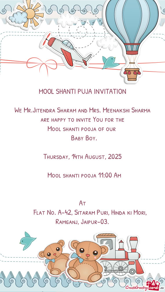 We Mr.Jitendra Sharam and Mrs. Meenakshi Sharma