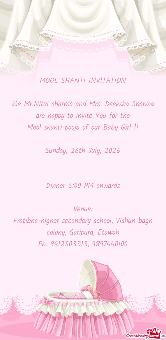 We Mr.Nitul sharma and Mrs. Deeksha Sharma