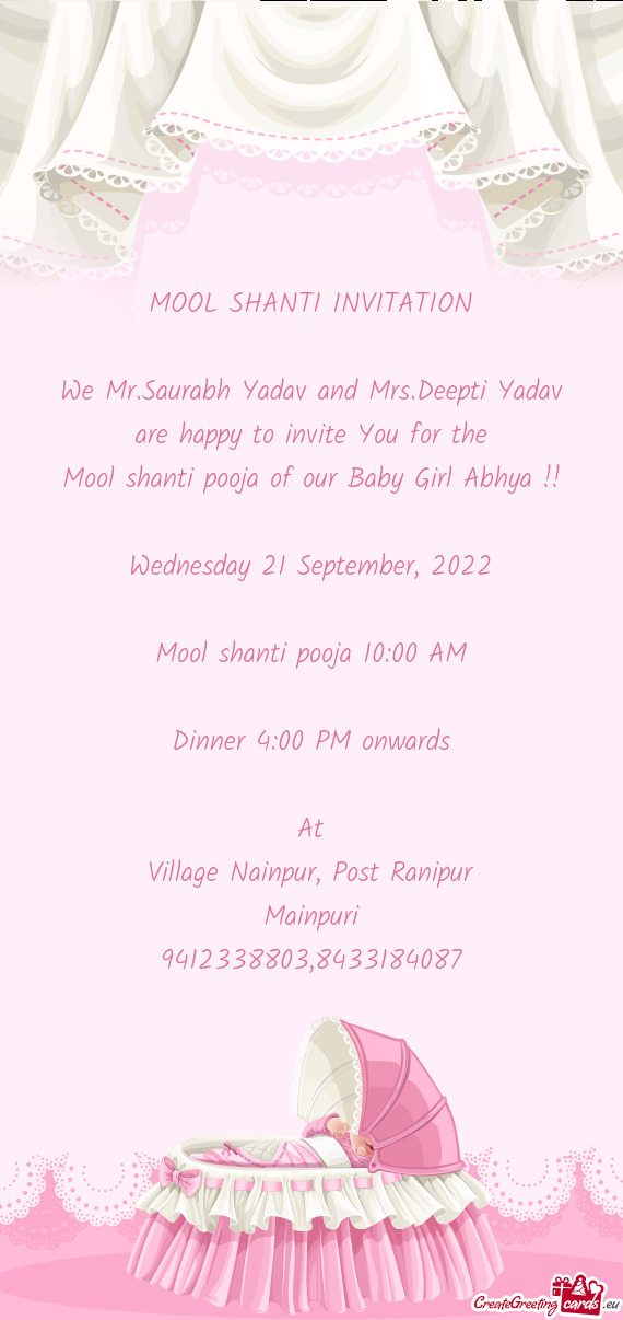 We Mr.Saurabh Yadav and Mrs.Deepti Yadav