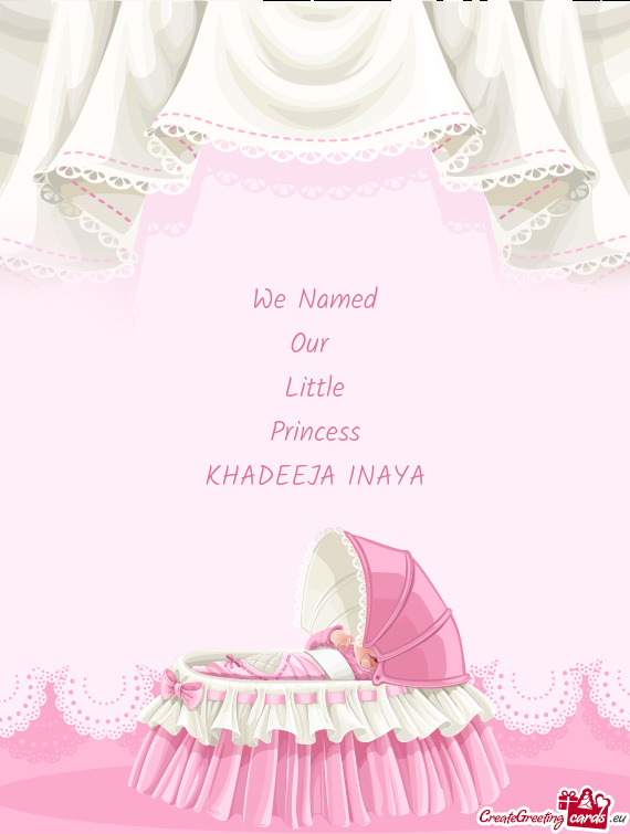 We Named
 Our 
 Little
 Princess
 KHADEEJA INAYA