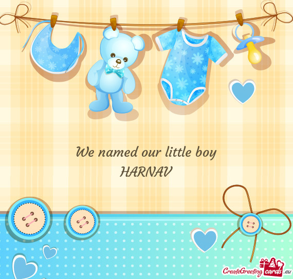 We named our little boy HARNAV