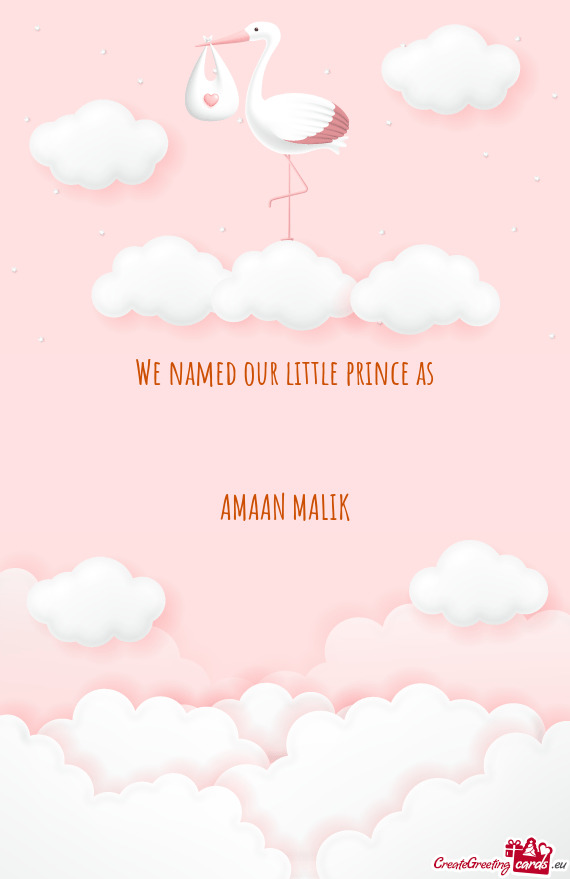 We named our little prince as  AMAAN MALIK
