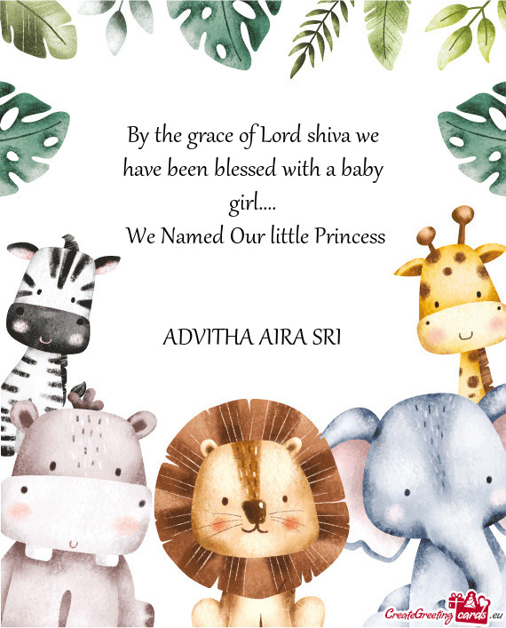 We Named Our little Princess  ADVITHA AIRA SRI