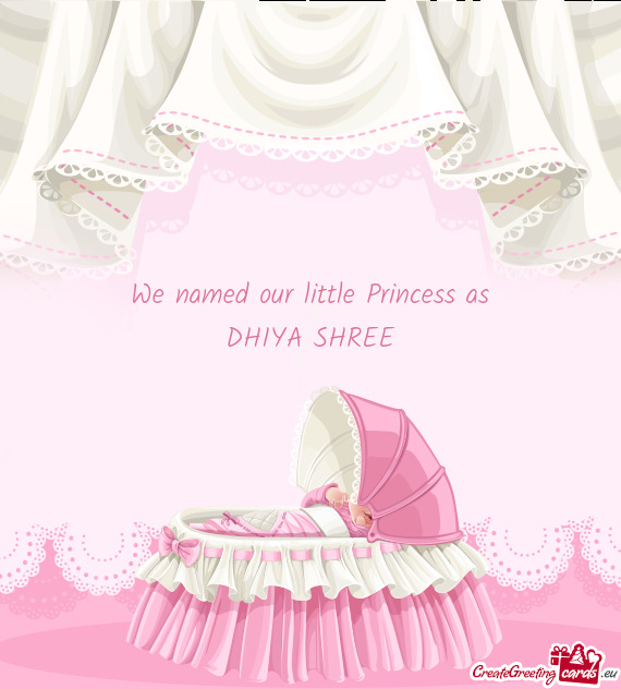 We named our little Princess as
 DHIYA SHREE