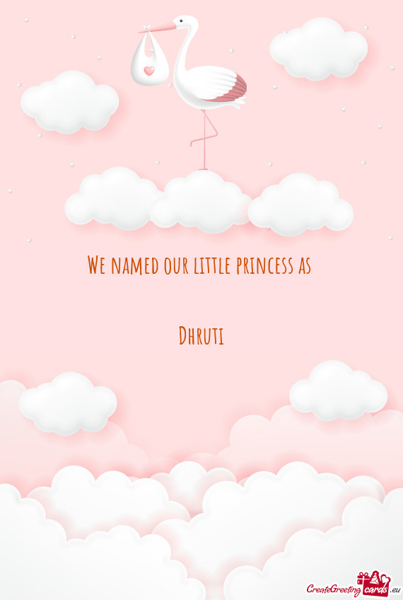 We named our little princess as     Dhruti