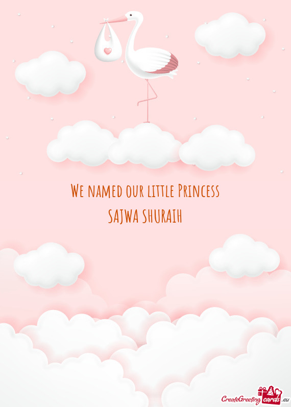 We named our little Princess SAJWA SHURAIH
