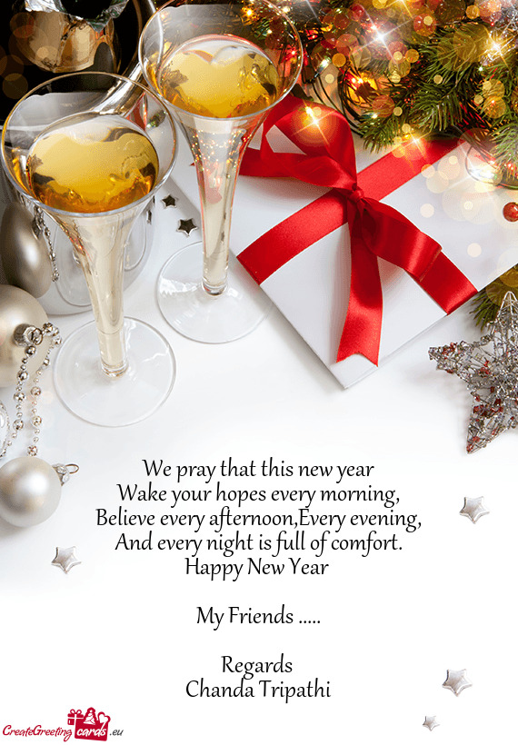 We pray that this new year