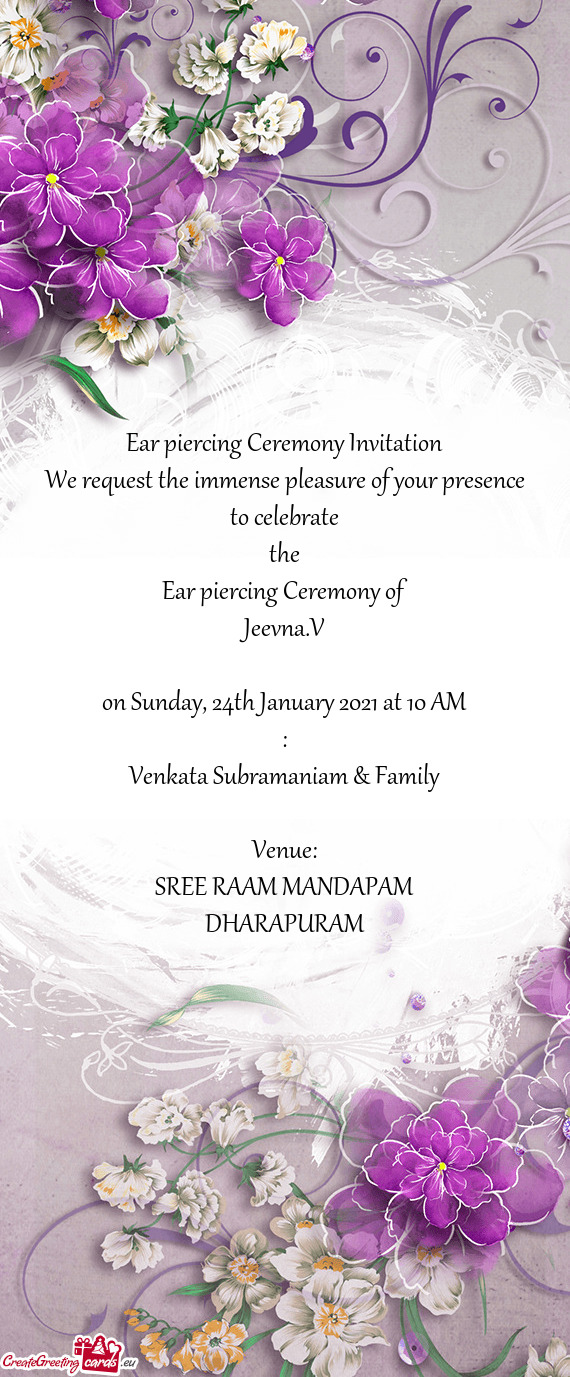 We request the immense pleasure of your presence to celebrate