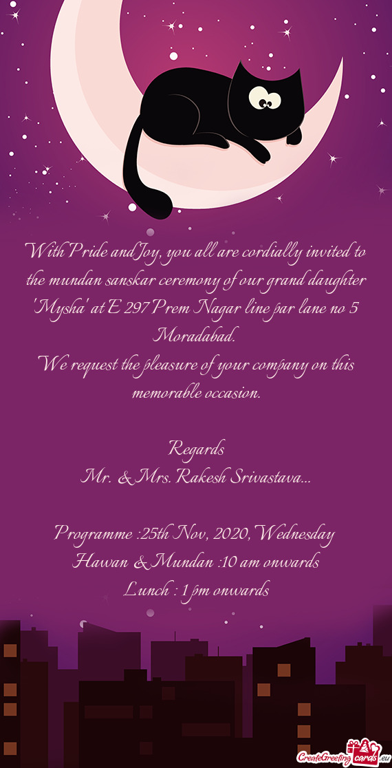 We request the pleasure of your company on this memorable occasion