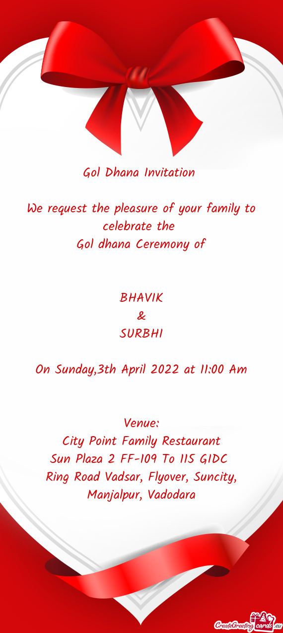 We request the pleasure of your family to celebrate the