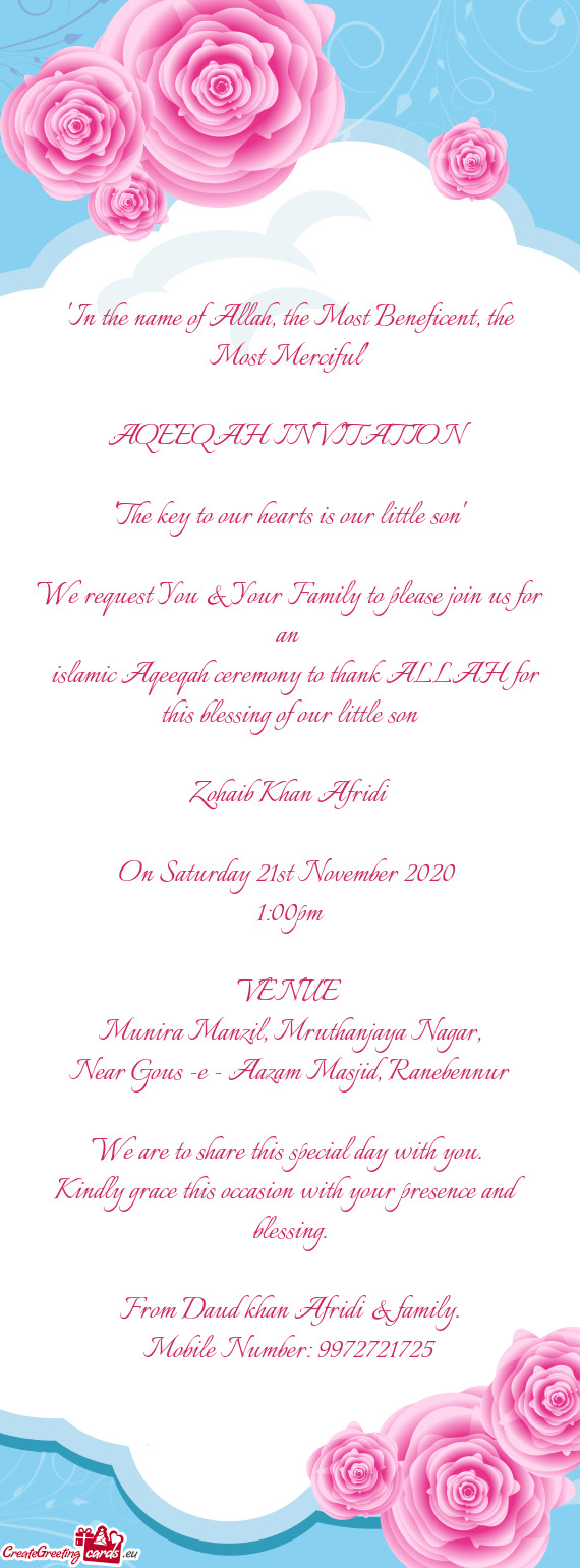 We request You & Your Family to please join us for an