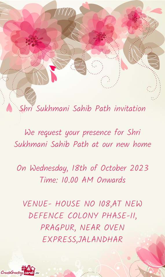 We request your presence for Shri