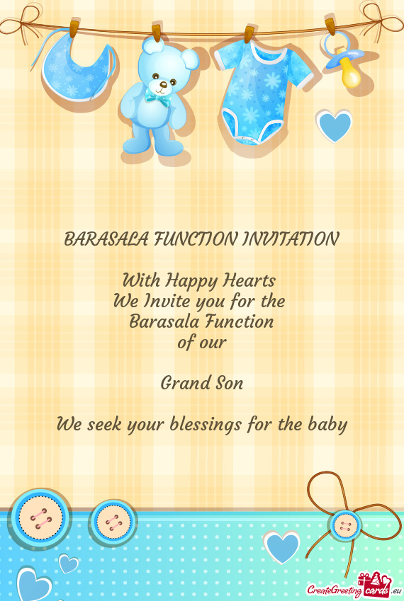 We seek your blessings for the baby