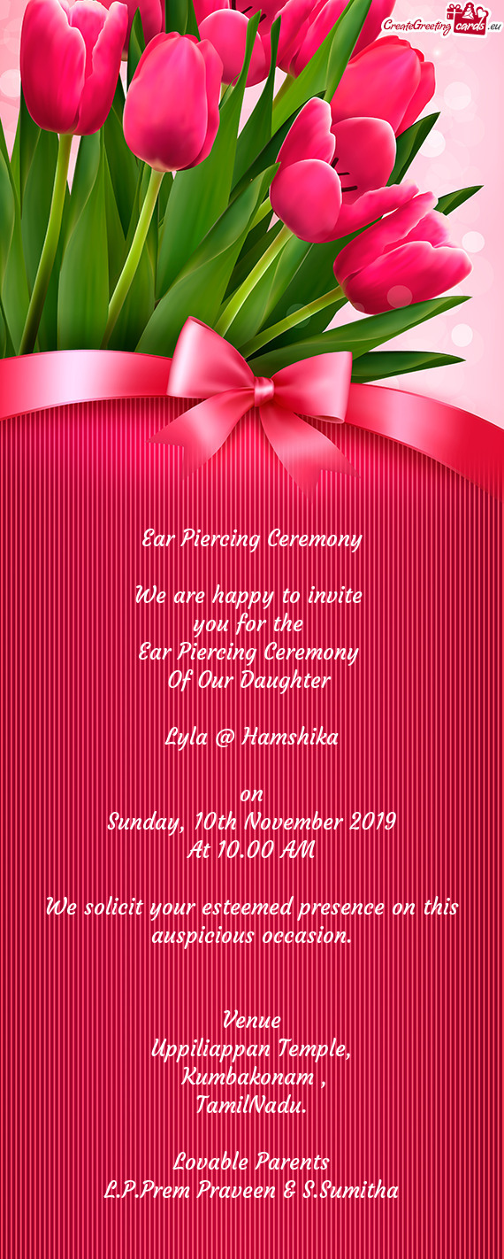 We solicit your esteemed presence on this auspicious occasion