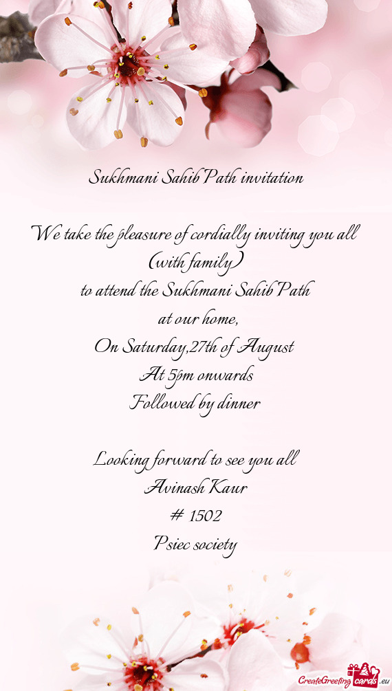 We take the pleasure of cordially inviting you all