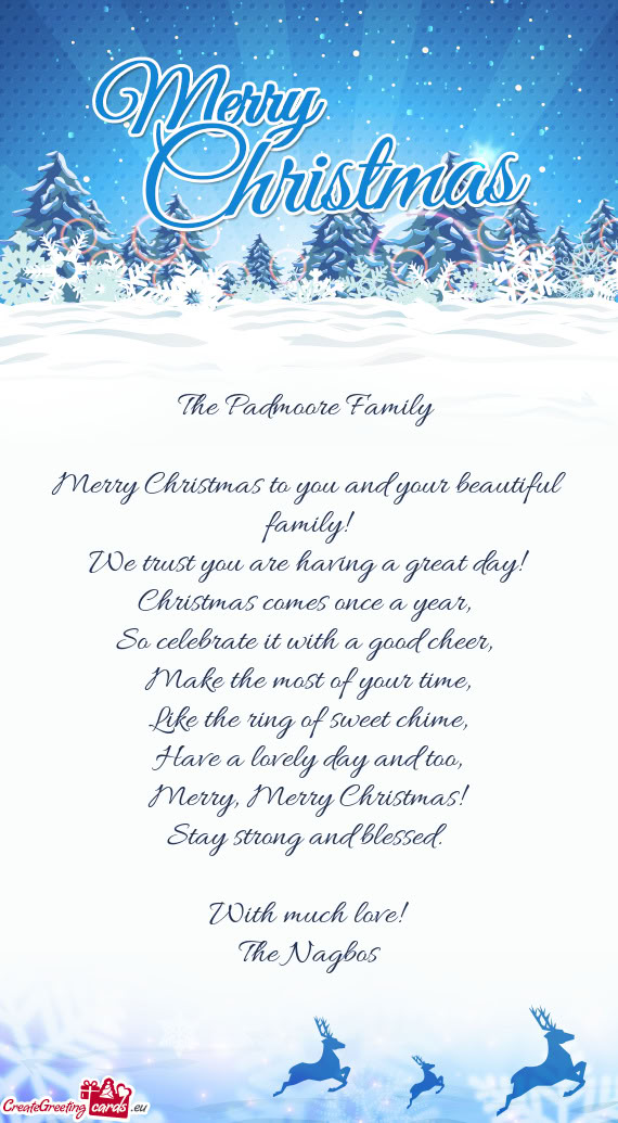 We trust you are having a great day