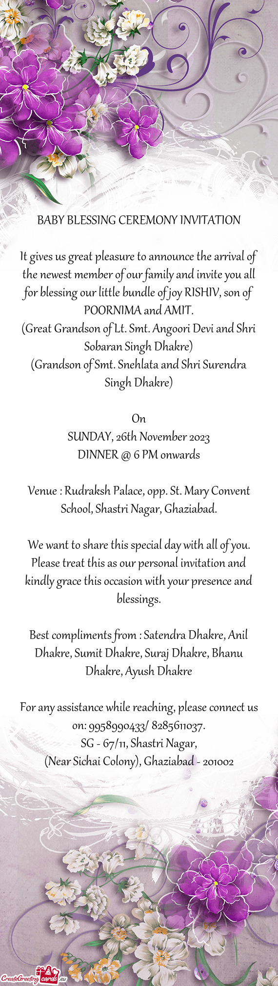 We want to share this special day with all of you. Please treat this as our personal invitation and