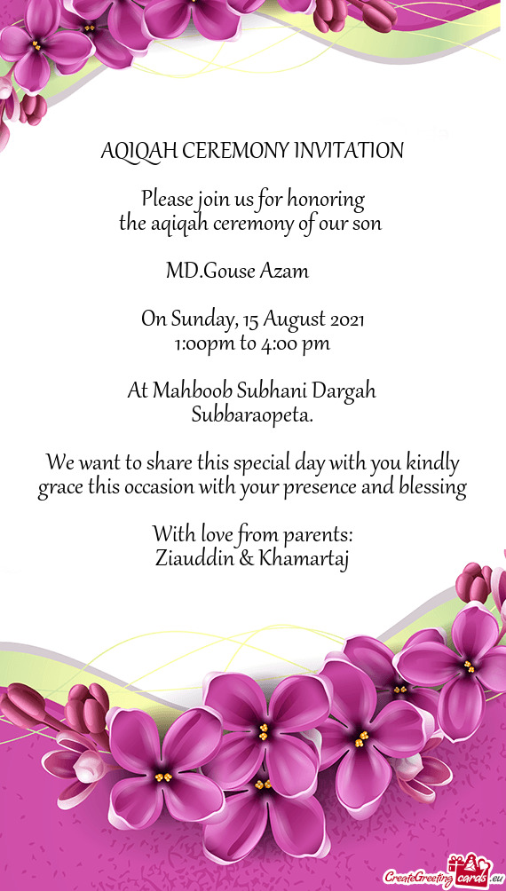 We want to share this special day with you kindly grace this occasion with your presence and ble