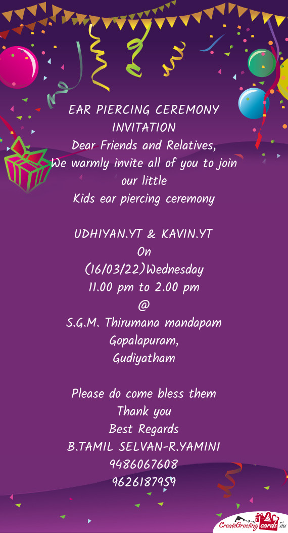 We warmly invite all of you to join our little