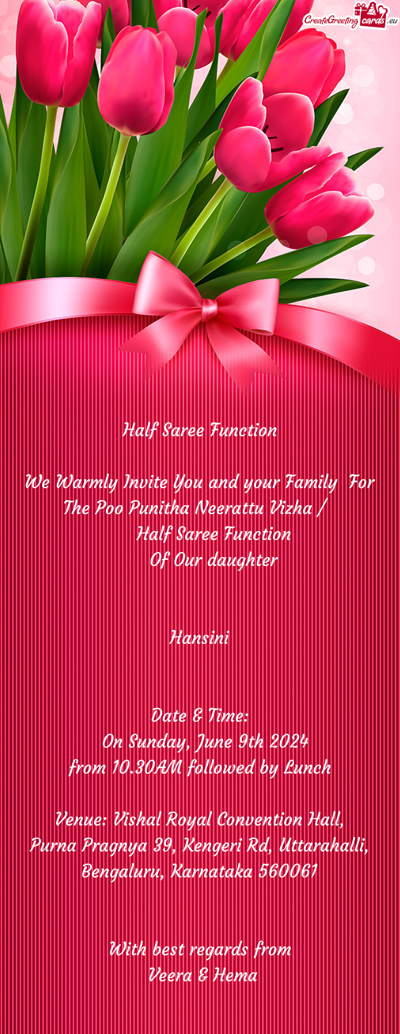 We Warmly Invite You and your Family For The Poo Punitha Neerattu Vizha /