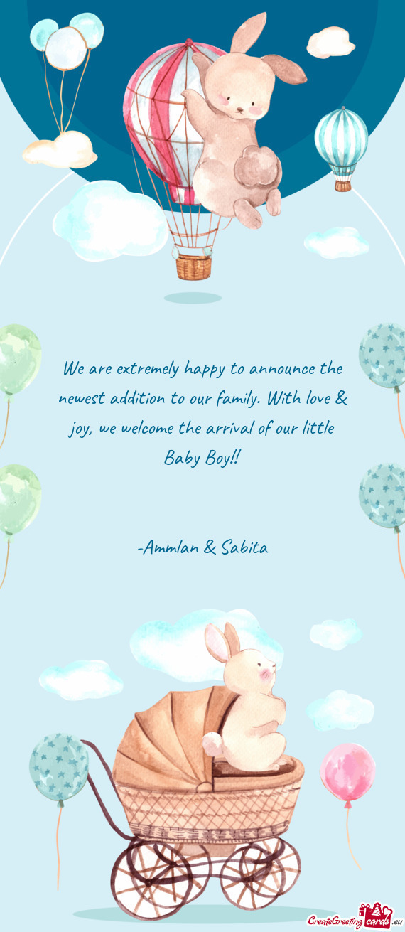 We welcome the arrival of our little Baby Boy!!  -Ammlan & Sabita