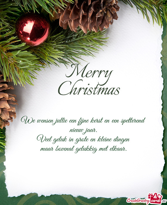 We wensen jullie een fijne kerst en een spetterend nieuw jaar