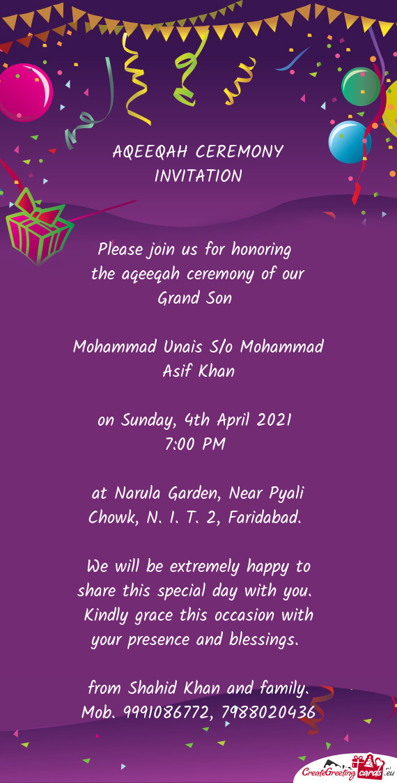 We will be extremely happy to share this special day with you