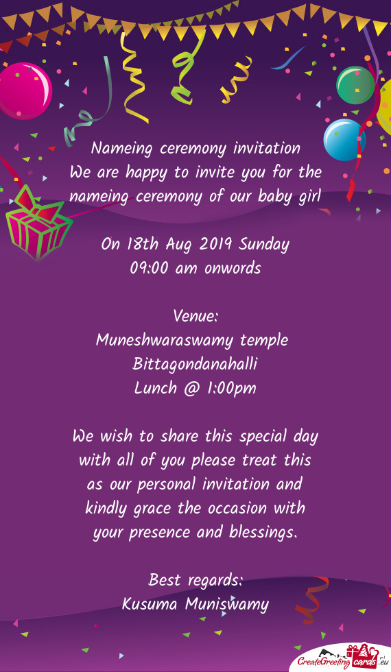 We wish to share this special day with all of you please treat this as our personal invitation and k