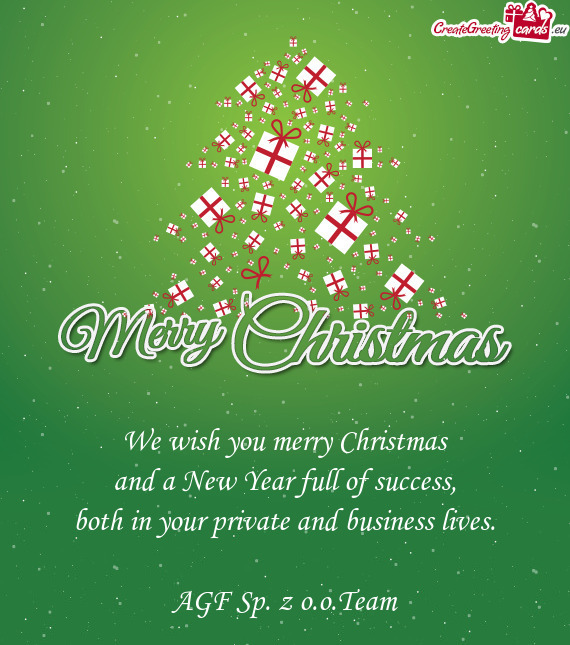 We wish you merry Christmas