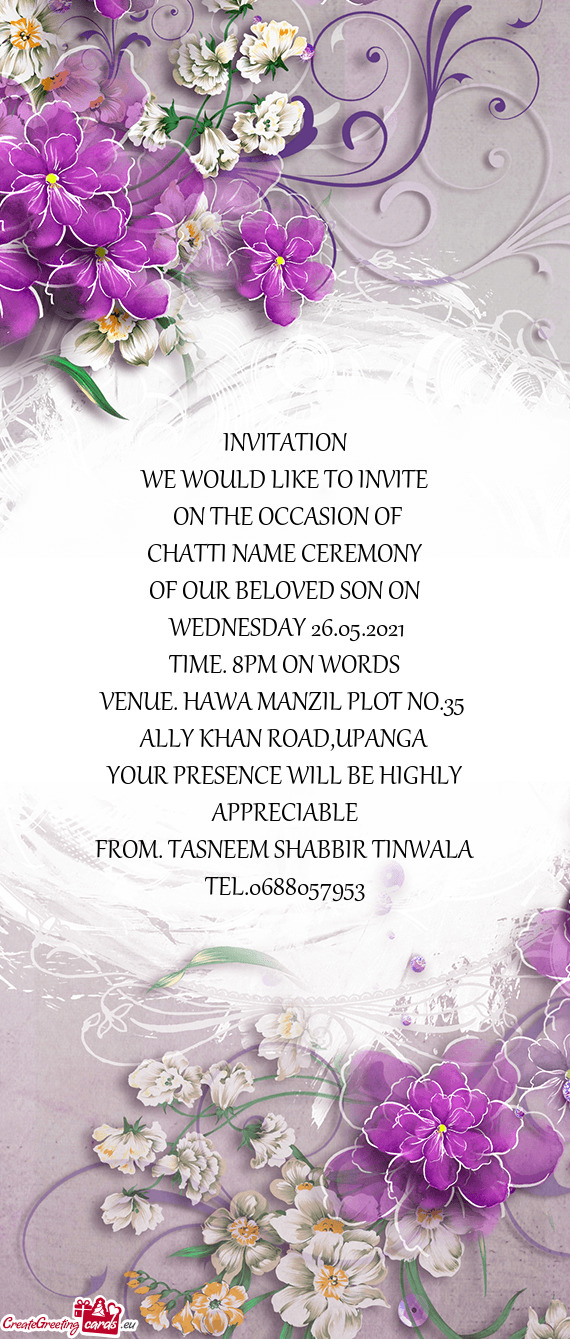 WE WOULD LIKE TO INVITE
