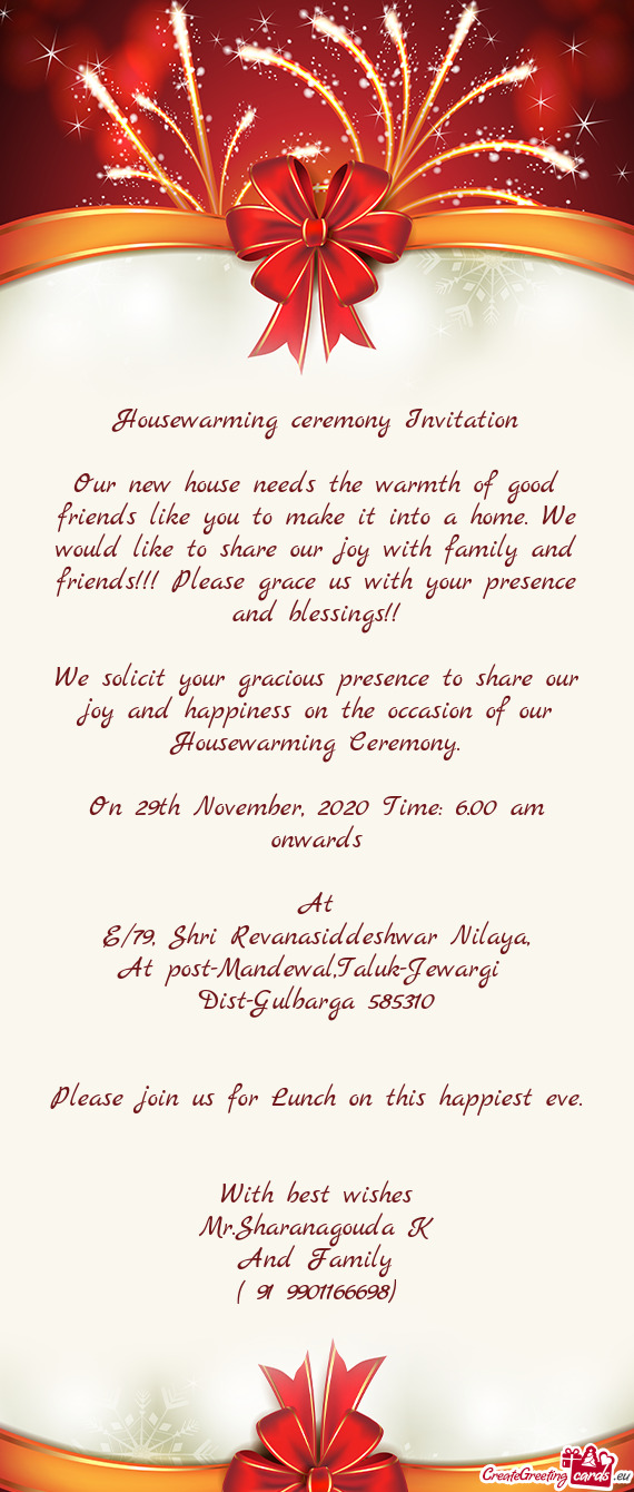 We would like to share our joy with family and friends!!! Please grace us with your presence and bl