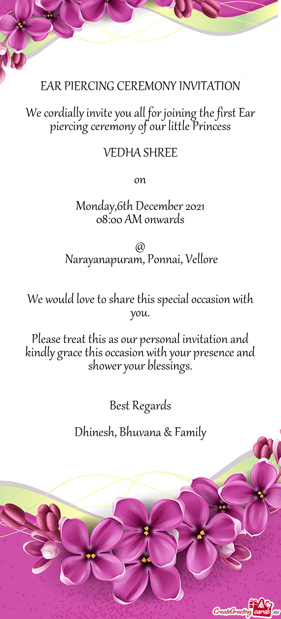 We would love to share this special occasion with you