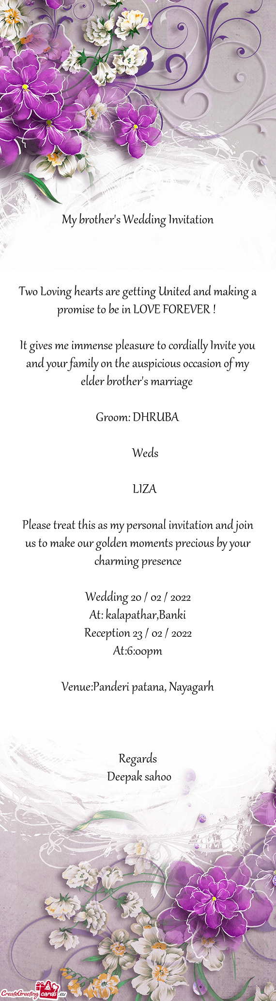 Wedding 20 / 02 / 2022