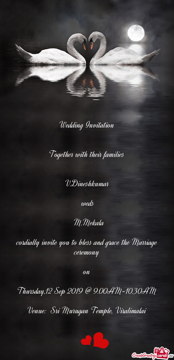 Wedding Invitation
 
 
 Together with their families
 
 
 V