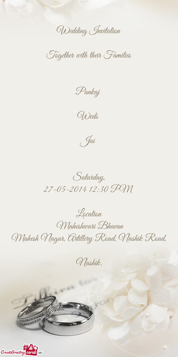 Wedding Invitation Together with their Families Pankaj Weds Jai ...