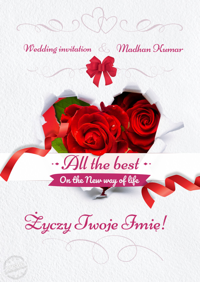 Wedding invitation and Madhan Kumar Happy birthday to your new way of life