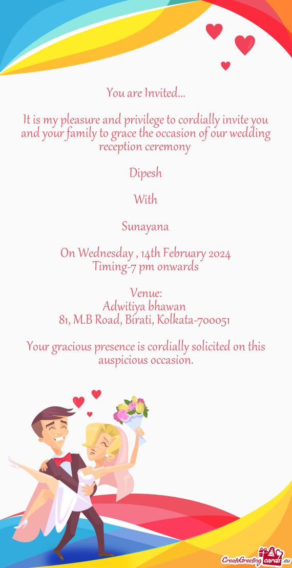 Wedding reception ceremony