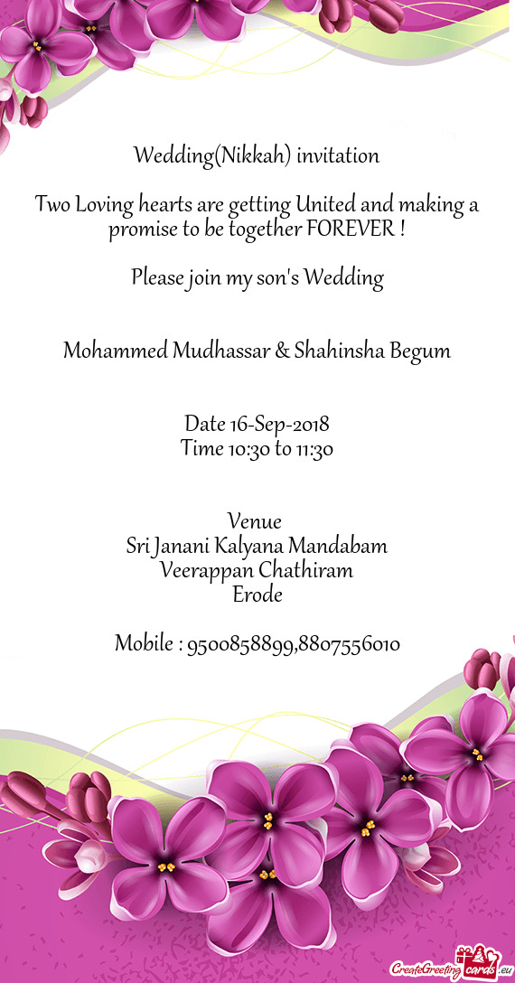Wedding(Nikkah) invitation