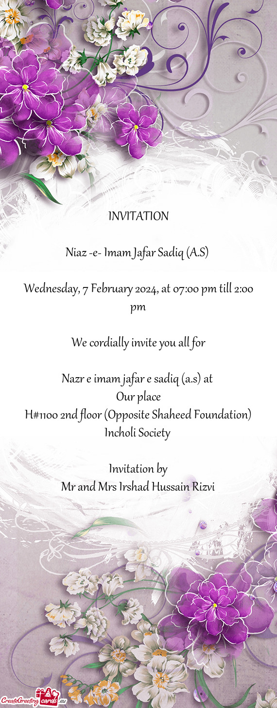 Wednesday, 7 February 2024, at 07:00 pm till 2:00 pm