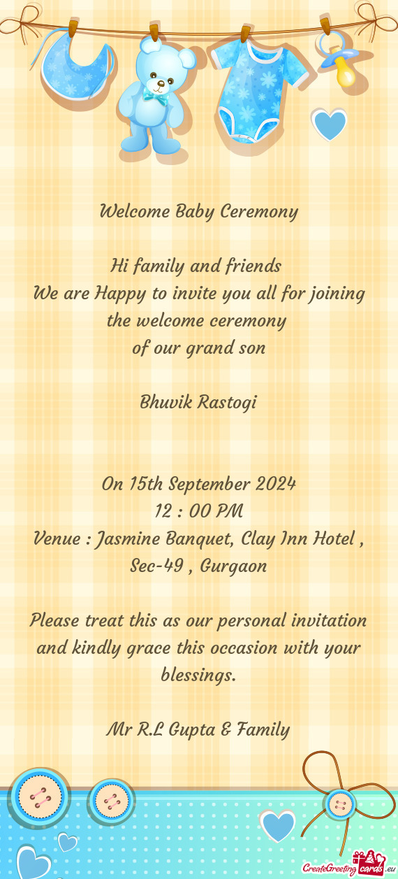 Welcome Baby Ceremony