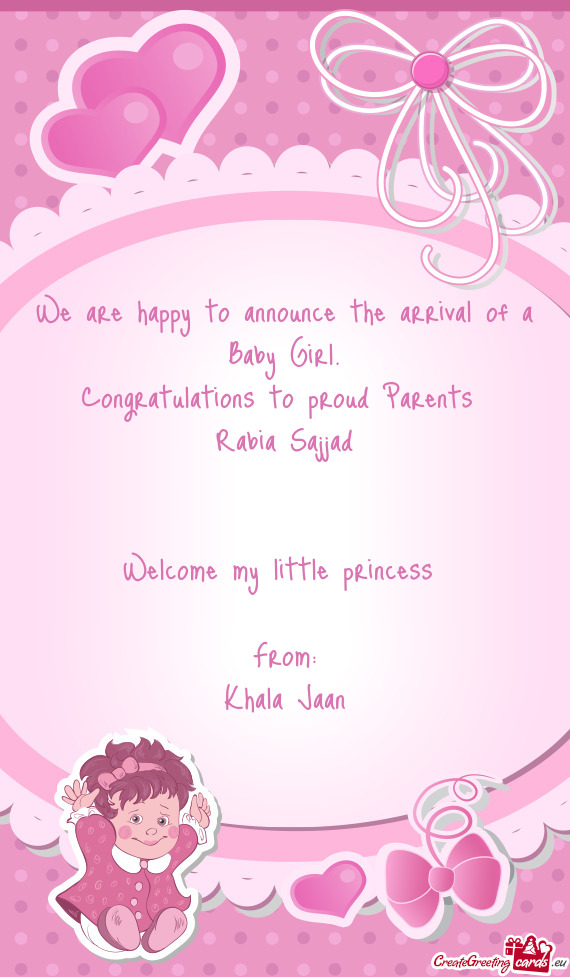 Welcome my little princess