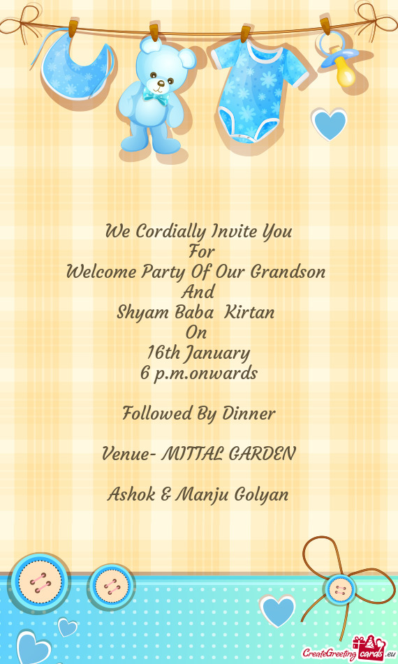 Welcome Party Of Our Grandson
