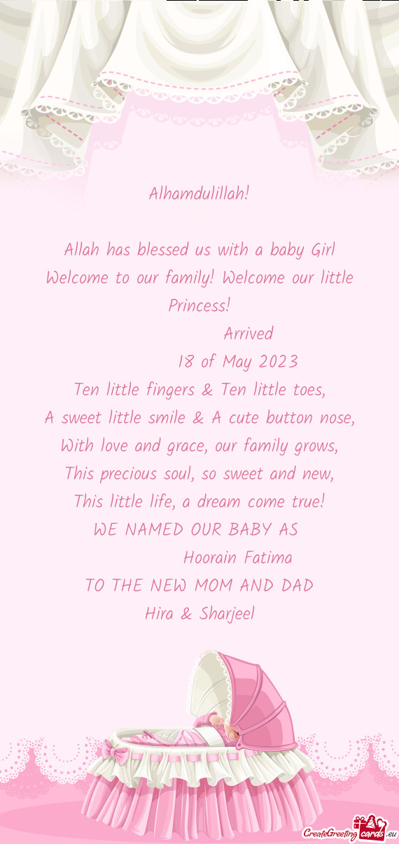 Welcome to our family! Welcome our little Princess
