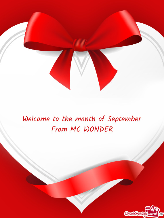 Welcome to the month of September