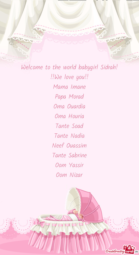 Welcome to the world babygirl Sidrah