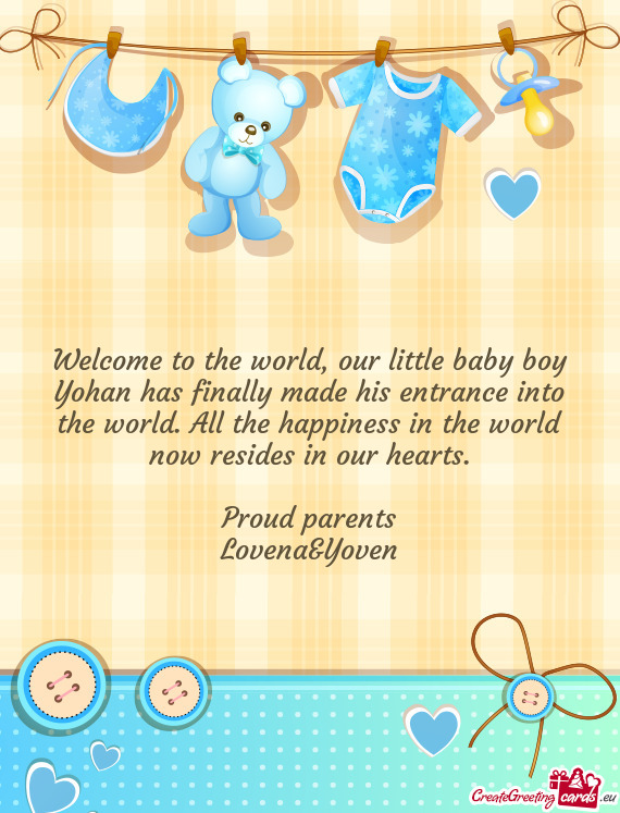 Welcome to the world, our little baby boy Yohan has finally made his entrance into the world. All th